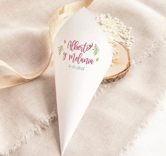 Cono para Boda Personalizado