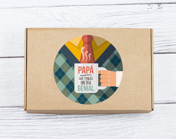 Caja de desayuno "Papá, que tengas un día genial"