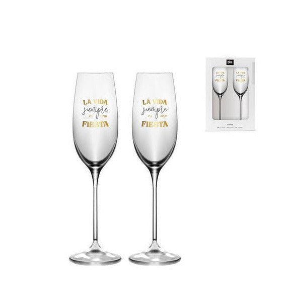 JUEGO 2 COPAS 185ML FIESTA