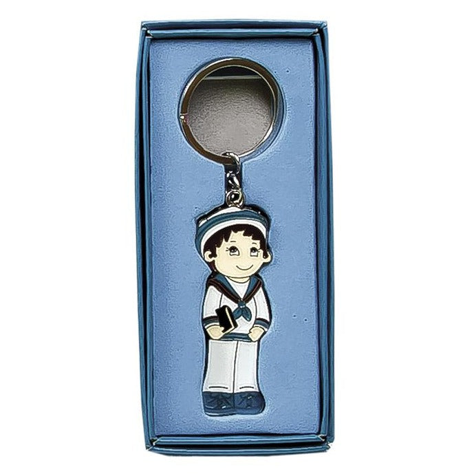 LLAVERO COMUNIÓN NIÑO EN CAJA AZUL