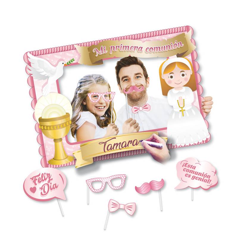 PHOTOCALL COMUNIÓN NIÑA CON MARCO Y ACCESORIOS