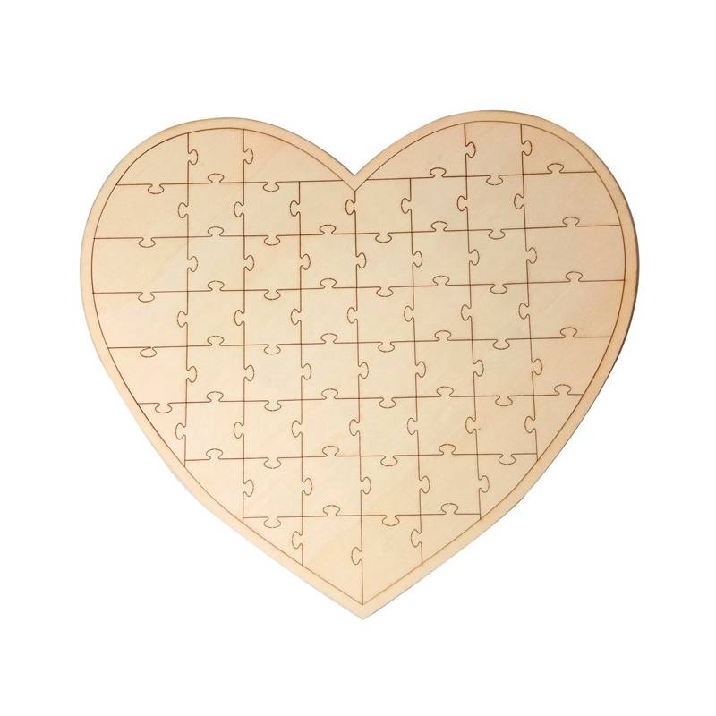 PUZZLE DE FIRMAS MADERA CORAZÓN 47 CM