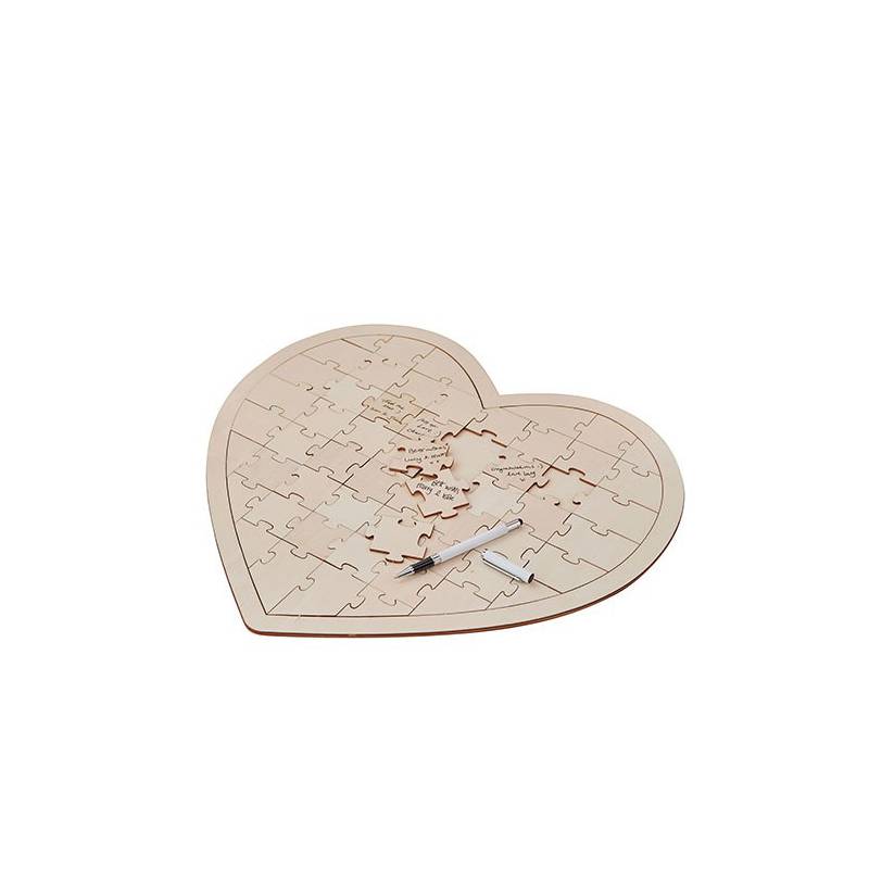 PUZZLE DE FIRMAS MADERA CORAZÓN 47 CM