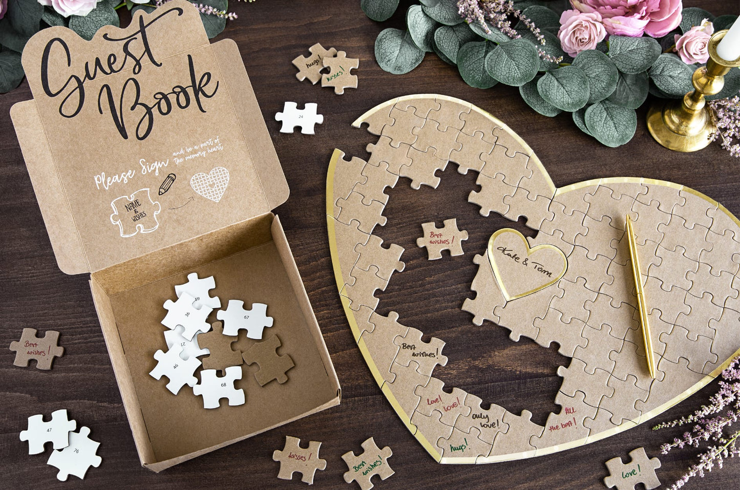 Libro de Firmas Puzzle Corazón