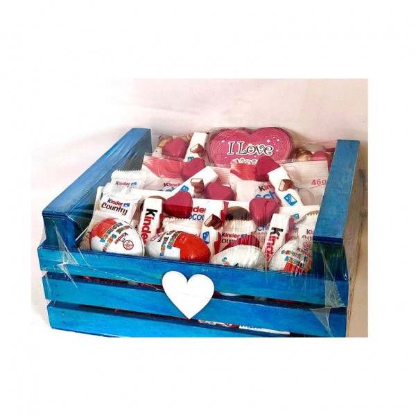 KINDER CAJA MADERA GRANDE CORAZÓN