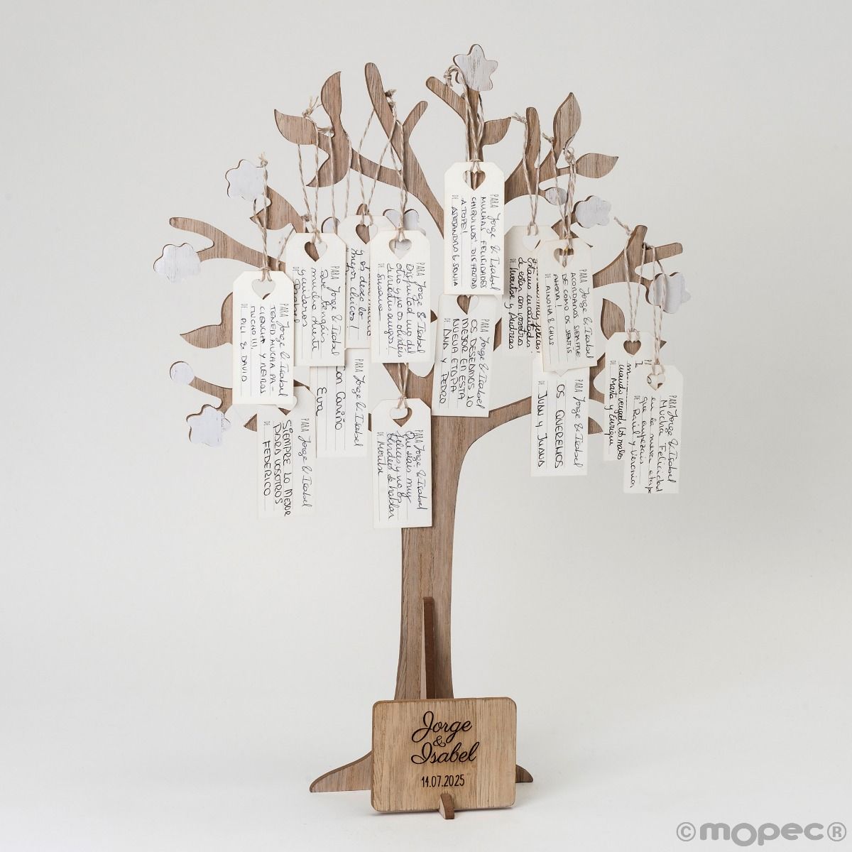 Árbol de los deseos y joyero con placa