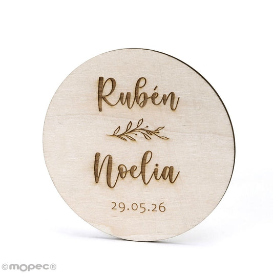 Posavasos Personalizado de Madera ramita olivo